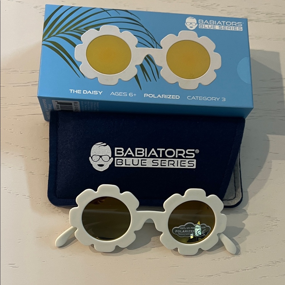 Babiators Blue Series Daisy Sunglasses - White and Gold Toddler Girl